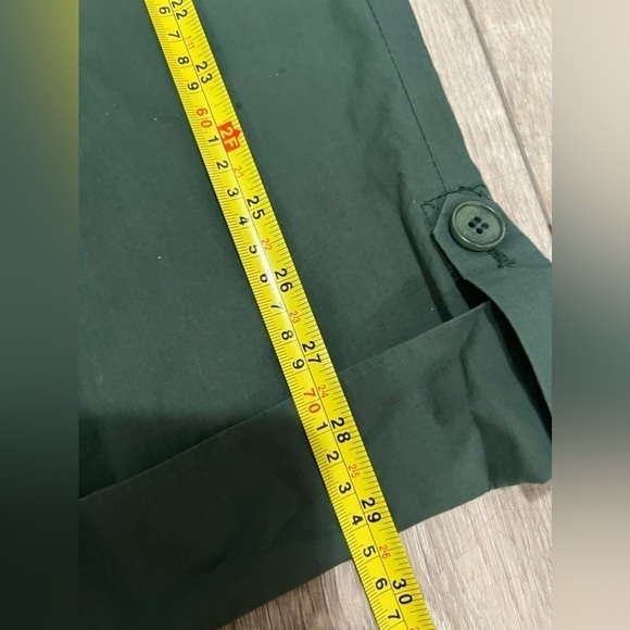 Theory Button Fly Women's Green High Rise Capri Pants Trousers Cotton Size 4 - Picture 9 of 13